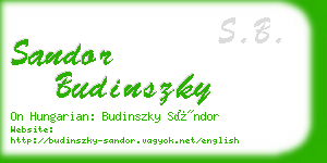 sandor budinszky business card